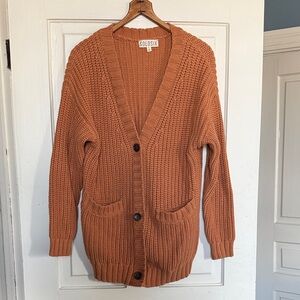 Solosix Organic Cotton Size M Women's Knit Cardigan in Apricot